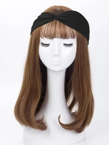 Breathable Black Polyester Sports Headband - Black - View 9