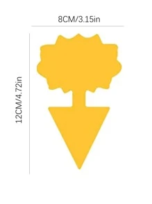10pcs Solid Color Fruit Fly Sticky Trap, Yellow PVC Plant Protector For Garden - Yellow - View 6