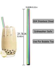 Jokipvy 2 chiếc ống hút bằng thép không gỉ & 1 bàn chải làm sạch - Bạc - Xem 7