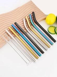 Jokipvy 2 chiếc ống hút bằng thép không gỉ & 1 bàn chải làm sạch - Bạc - Xem 2