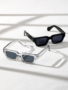 DareSee 2副男士塑料几何镜框时尚眼镜套装 音乐节 Y2K 节 返校季 秋冬季礼物