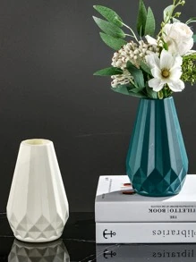 1入組創意花白色塑膠裝飾花瓶適用於家庭裝飾 - 白色 - 查看 5