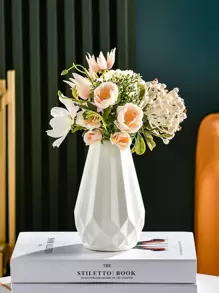 1 gói Bình hoa sáng tạo hình học màu xanh, Bình hoa trang trí bằng nhựa cho gia đình - Màu xanh lam - Xem 6