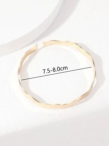 1 chiếc vòng chân mạ vàng kiểu dáng lượn sóng thanh lịch, thích hợp để đeo hàng ngày và đi nghỉ mát. - Vàng - Xem 3