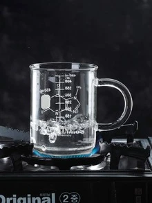 1 pieza Taza medidora de líquidos 450ML de vidrio clásico para cocina - transparente - Ver 1