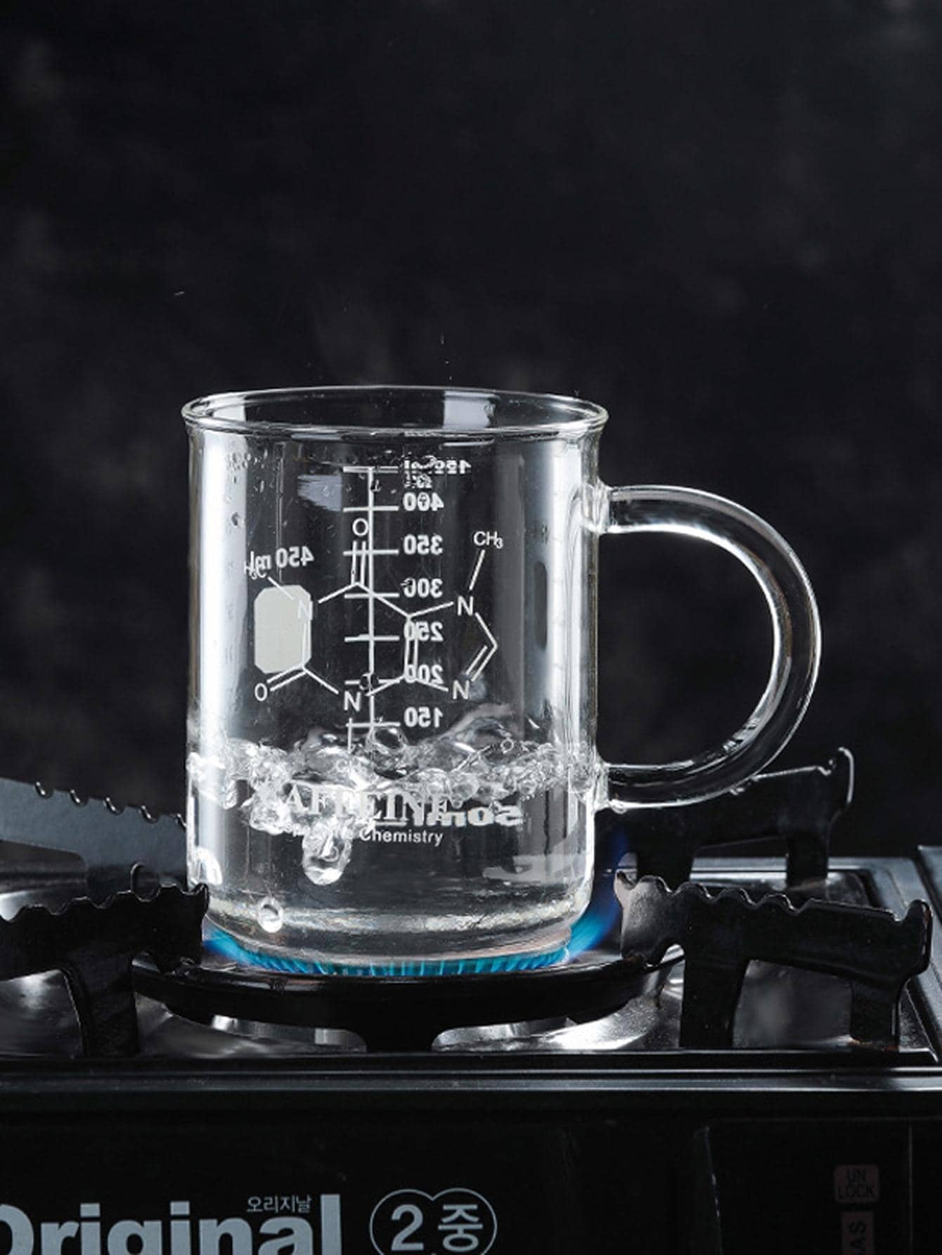 1 pieza Taza medidora de líquidos 450ML de vidrio clásico para cocina - transparente - Ver 1