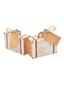50 cái/25 cái Hộp vali du lịch Hộp quà giấy Kraft Đám cưới Sinh nhật Trang trí tiệc Vật dụng Quà tặng Giáng sinh Bao bì Hộp trang sức, Hộp quà tặng ngày lễ, Tiệc sinh nhật, Hộp quà tốt nghiệp, Bao bì quà tặng mùa tốt nghiệp, Hộp quà tặng phù dâu, Bao bì đám cưới Hộp quà lưu niệm, - Màu Khaki - Xem 5