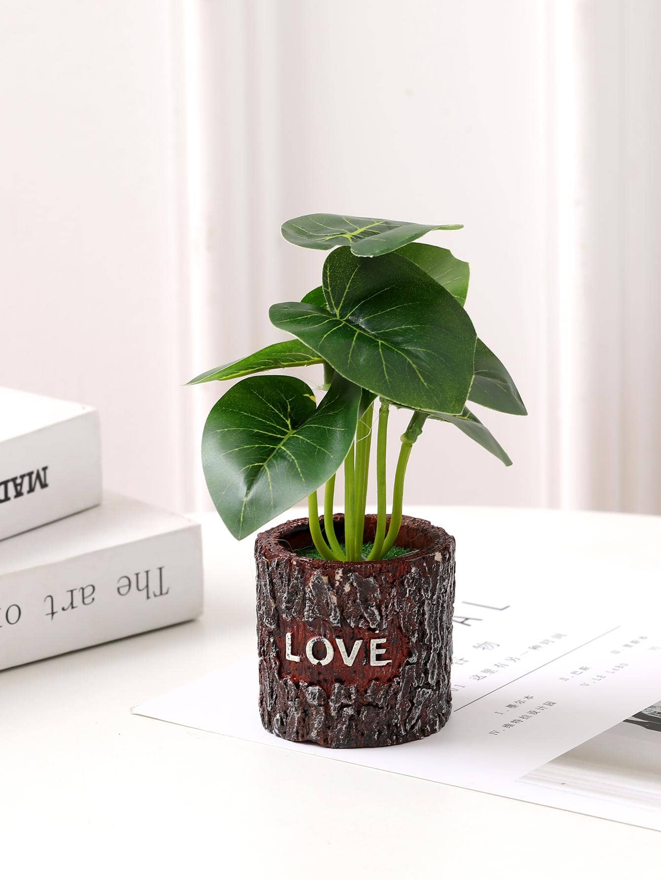 1入組塑料人造盆栽，用於家居裝飾現代人造盆栽 - 彩色 - 查看 1