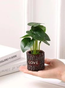 1入組塑料人造盆栽，用於家居裝飾現代人造盆栽 - 彩色 - 查看 2