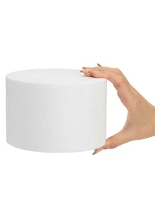 Bright Creations 2 Pack Foam Cake Dummies for Faux Wedding Cake, 6x4 Inch Dummy Rounds - 白色 - 查看 4