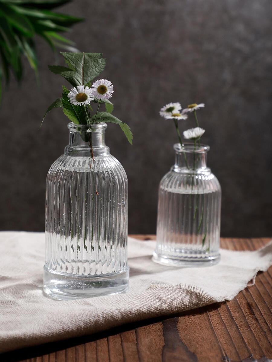 1入組玻璃花現代透明花瓶適用於花 - 無色 - 查看 1