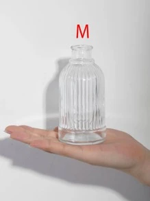 1入組玻璃花現代透明花瓶適用於花 - 無色 - 查看 4