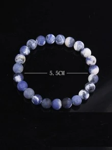 1Pc Bohemia Minimalist Stone Beaded Bracelet For Men For Gift For Daily Decoration - Multicolor - View 4