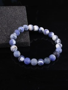 1Pc Bohemia Minimalist Stone Beaded Bracelet For Men For Gift For Daily Decoration - Multicolor - View 2