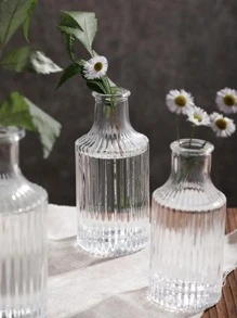 1入組玻璃花現代透明花瓶適用於花 - 無色 - 查看 6