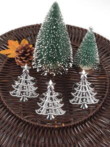 4pcs Tree Decor Napkin Ring - Silver - View 2