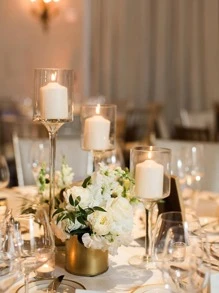 3pcs Clear Glass Cup Design Candle Holder - Clear - View 2