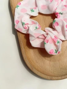 Phụ nữ Cherry Pattern Scrunchie thời trang để trang trí tóc - Hồng - Xem 5