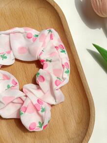 Phụ nữ Cherry Pattern Scrunchie thời trang để trang trí tóc - Hồng - Xem 6