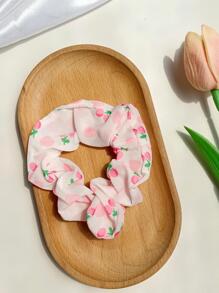 Phụ nữ Cherry Pattern Scrunchie thời trang để trang trí tóc - Hồng - Xem 3