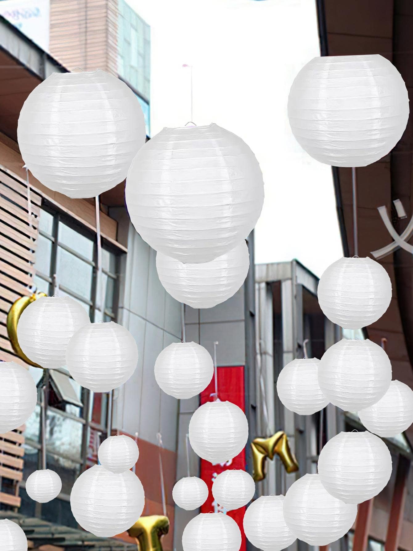 3pcs Plain Color Decorative Paper Lantern