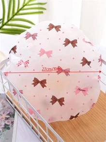 QINGMYU 4 chiếc mũ tắm in hình cỏ bốn lá và nơ trang trí phòng tắm gia đình - Nhiều màu - Xem 2