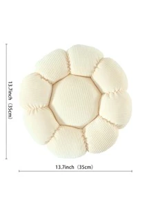 1pc Solid Decorative Pillow, Modernist Polyester Flower Shaped Throw Pillow For Home - Beige - View 5