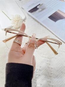 猫眼女士时尚设计眼镜 - 米色 - 查看 1