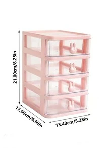 1 pieza Bisutería almacenamiento minimalista rosado multifunción Organizador de joyas Caja de almacenamiento para casa - Rosa - Ver 3