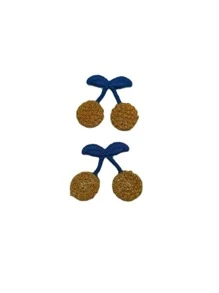 12入組/套滌綸貼布時尚櫻桃設計縫紉工藝裝飾貼紙適用於DIY手工藝 - 卡其色 - 查看 3