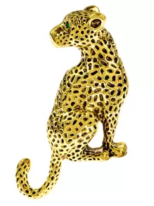 Leopard Design Brooch - Bronze - View 1