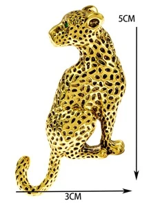 Leopard Design Brooch - Bronze - View 3