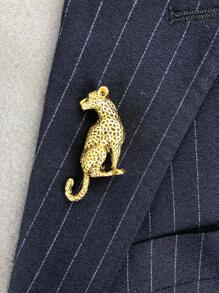 Leopard Design Brooch - Bronze - View 2