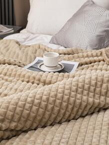 1 pièce Couverture unicolore - Camel - Voir 4