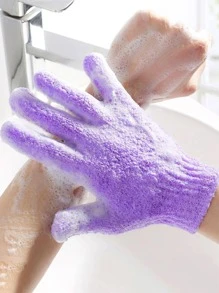 1 chiếc Găng tay tẩy tế bào chết khi tắm màu trơn - Màu xanh lam - Xem 3