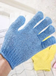 1 chiếc Găng tay tẩy tế bào chết khi tắm màu trơn - Màu xanh lam - Xem 9