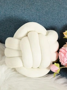 1pc Yarn Ball Shaped Decorative Pillow - White - View 2