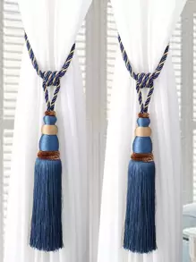 1pc Tassel Decor Curtain Tieback - Royal Blue - View 1