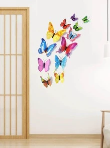 12pcs 3D Butterfly Sticker - Multicolor - View 5