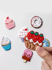 6 pièces/Set Autocollant magnétique de réfrigérateur en silicone, autocollant de conception d'aliments amusants pour réfrigérateur, autocollants, décalcomanies murales, décalcomanies vinyles pour décorations de maison, articles de décoration de printemps pour rafraîchir votre maison, autocollants de décoration de cadre