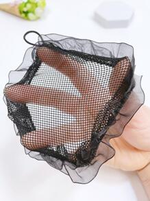 2pcs/Set Ballet Dance Hair Nets For Girls, Hair Accessories For School Performances, Buns - Black - View 4