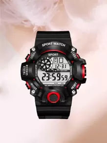 Đồng hồ kỹ thuật số phát sáng - màu đen - Xem 1