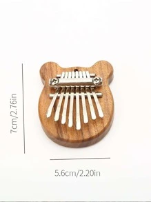 1pc Thiết kế đầu gấu Piano ngón tay cái bằng gỗ - Rỉ Nâu - Xem 6