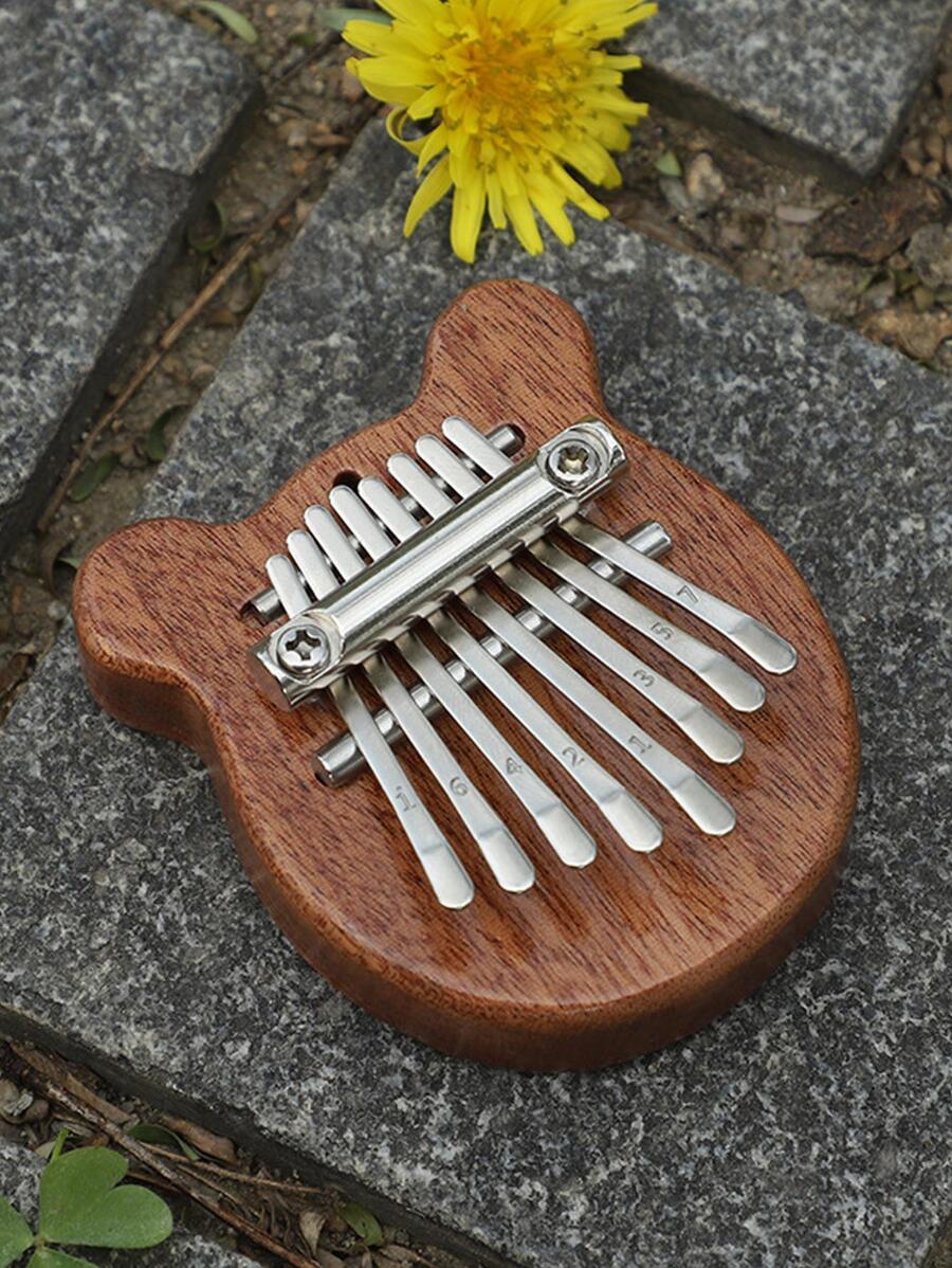 1pc Thiết kế đầu gấu Piano ngón tay cái bằng gỗ - Rỉ Nâu - Xem 1