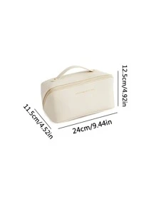 1pc Multi-layer Toiletry Travel Bag - Beige - View 2
