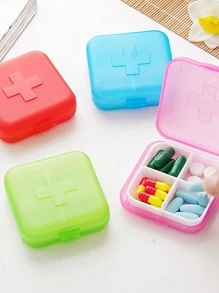 1pc Plastic Storage Box, Minimalist Portable Medicine Storage Box For Home - Blue - View 3