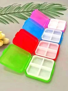 1pc Plastic Storage Box, Minimalist Portable Medicine Storage Box For Home - Blue - View 2