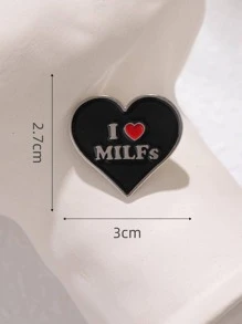 Letter Detail Heart Design Brooch Valentines,Mom,Mother,Mother's Day,Gift - Multicolor - View 2