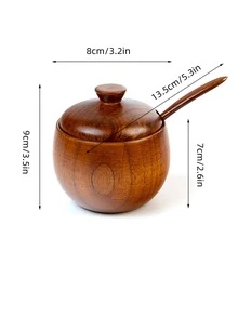 1set Bamboo Spice Jar, Minimalist Wooden Spice Jar Set For Kitchen - Brown - View 3
