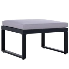 MERAX Industrial Style Outdoor Sofa Combination Set With 2 Love Sofa,1 Single Sofa,1 Table, 2 Bench - Màu xám đen - Xem 9